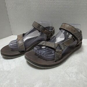 Teva Eiffel Tower Snake Print Embossed Sport Sandal Shoes 1006324 Womens‎ Size 8